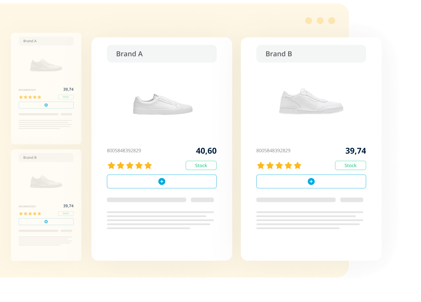 Similar product characteristics comparison for ecommerce