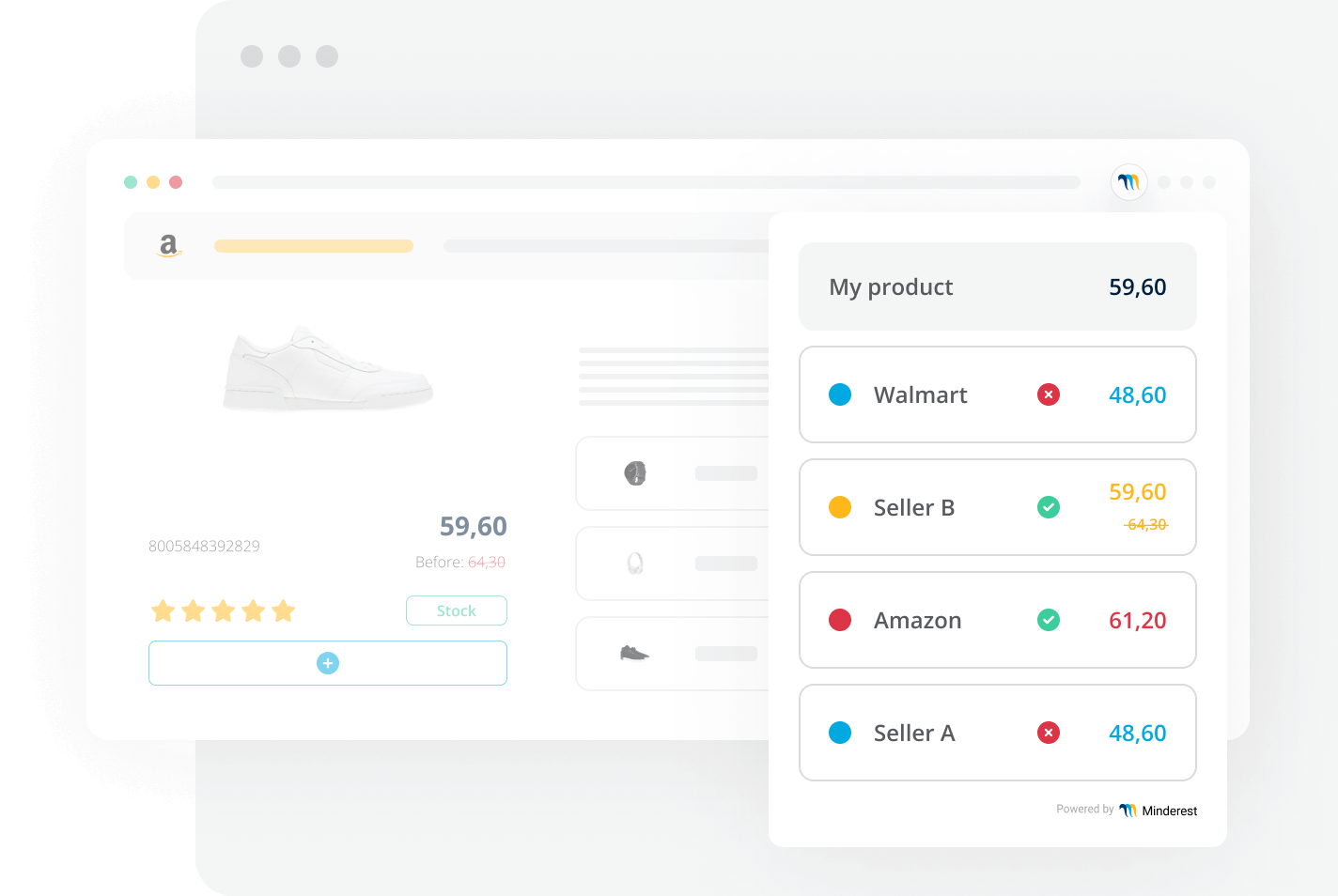 Ecommerce price tracking browser extension for Chrome and Firefox